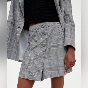Zara Check Preppy Dark Academia Mini Skirt